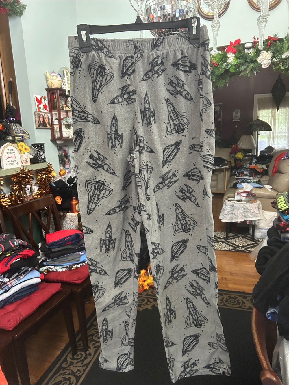 Sonoma Gray Rocket Print Kids pajama/lounge pants